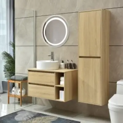 Badrumsmöbler Berlin Medium - Trä + 2.00 x Badrumskrok