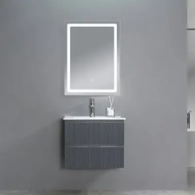 Badrumsmöbler Dresden - Grå | 60 cm + 2.00 x Badrumskrok