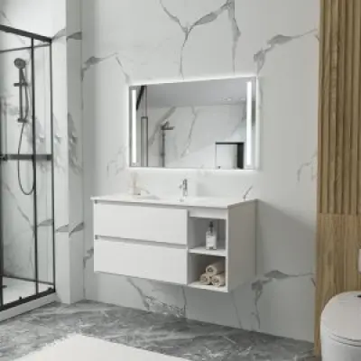 Badrumsmöbler Florence 100 cm - Vit + Toalettpappershållare