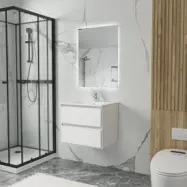 Badrumsmöbler Florence 60 cm - Vit + Toalettpappershållare