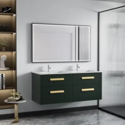 Badrumsmöbler Lima - Svart&Mässing + 2.00 x Badrumskrok