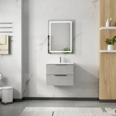 Badrumsmöbler London  60 cm - Betonggrå + Toalettpappershållare