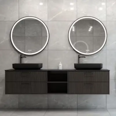 Badrumsmöbler Luxern - Mörkt trä | 180 cm