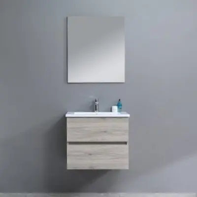 Badrumsmöbler Mykonos - Grått trä | 60 cm + 2.00 x Badrumskrok