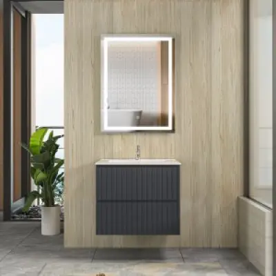 Badrumsmöbler Nero - Mörkgrå + 2.00 x Badrumskrok