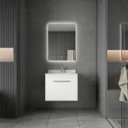 Badrumsmöbler Nova 60 cm - Vit&Mässing