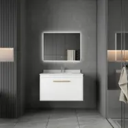 Badrumsmöbler Nova 80 cm - Vit&Mässing