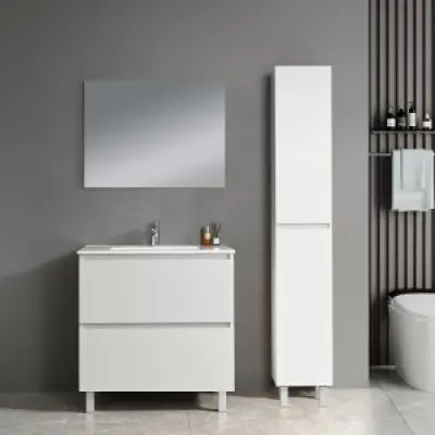 Badrumsmöbler Perugia - Vit 80 cm + 2.00 x Badrumskrok