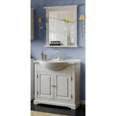 Badrumsmöbler Romantic Large - Vit + Toalettpappershållare