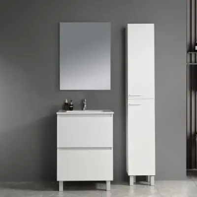 Badrumsmöbler Split - Vit + Toalettpappershållare