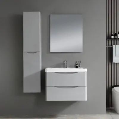 Badrumsmöbler Sydney - Ljusgrå + Toalettpappershållare