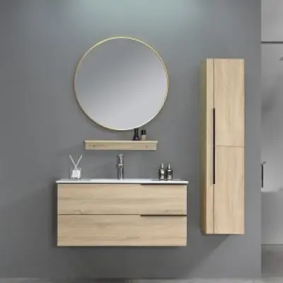 Badrumsmöbler Toulouse - Trä | 100 cm + 2.00 x Badrumskrok