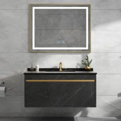 Badrumsmöbler -  Melbourne | Tvättställ med spegel + Toalettpappershållare