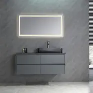 Badrumsmöbler Vanity - Grå&Svart + 2.00 x Badrumskrok