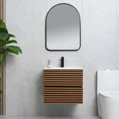 Badrumsmöbler Venedig 60 cm - Mörk trä + Toalettpappershållare