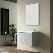 Badrumsmöbler Zeal 60 cm - Ljusgrå + Toalettpappershållare