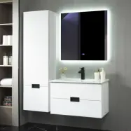 Badrumspaket | Kommod 100cm | Sidoskåp& LED-spegel