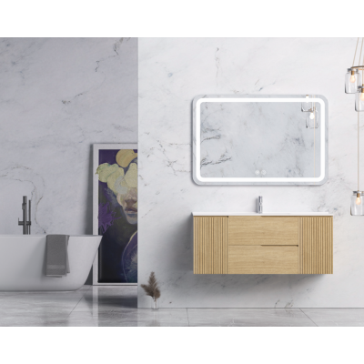 Badrumspaket 120 cm | LED-spegel med anti-fog&dimmer | Milan