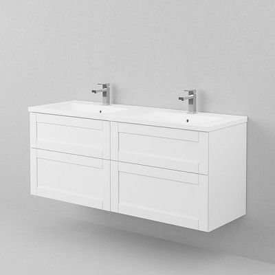 INR 140 Underskåp Grand Vit Ram Fals 4-Delad Front Ramspegel