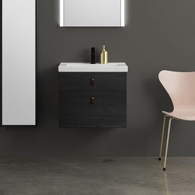 INR Ikon 80 Underskåp Svart Ek Delad Front