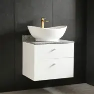 Kommod 60cm | Bänkskiva i marmor | Med tvättställ | Cauda