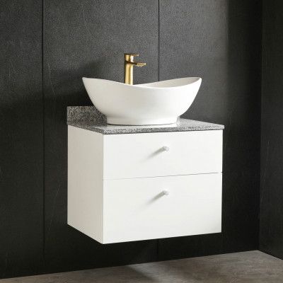 Kommod 60cm | Bänkskiva i marmor | Med tvättställ | Cauda