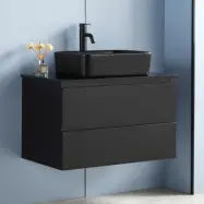 Kommod 80cm | Med tvättställ i svart design | Nimbus