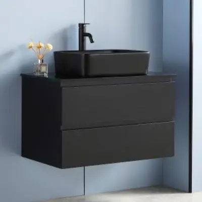 Kommod 80cm | Med tvättställ i svart design | Nimbus