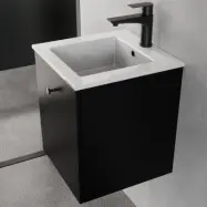 Liten kommod 40cm | Nedsänkt handfat | Vilmer svart