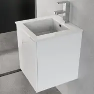 Liten kommod 40cm | Nedsänkt handfat | Vilmer vit