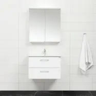 Möbelpaket 4AQUA Slim Vit 80 med Lådor och Spegelskåp