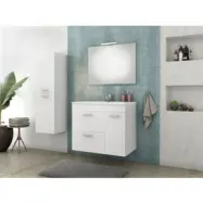 Badrumsmöbler Aegean 75 - Vitt med spegel &amp; sidoskåp