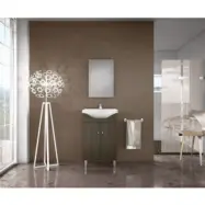 Badrumsmöbel - Wenge/Brunt med spegel