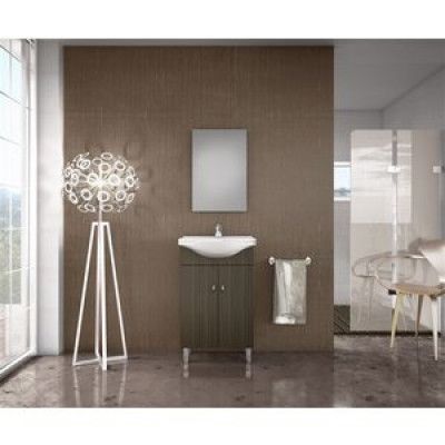 Badrumsmöbel - Wenge/Brunt med spegel