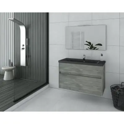 Badrumsmöbler - Smoked Oak med spegel