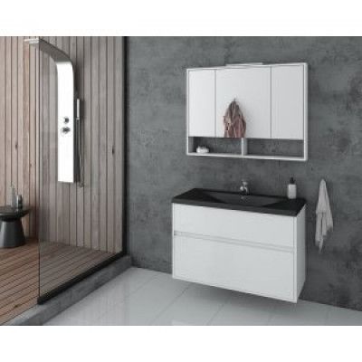 Badrumsmöbler Instinct 100 - Vitt med spegel