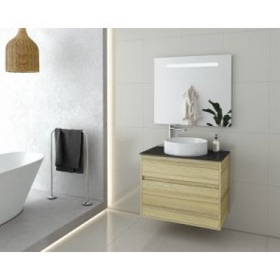 Badrumsmöbler Instinct 80 - Natural Oak med spegel