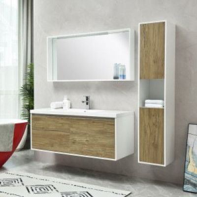 Badrumsmöbler Scandiwood - Ljusträ&Vitt