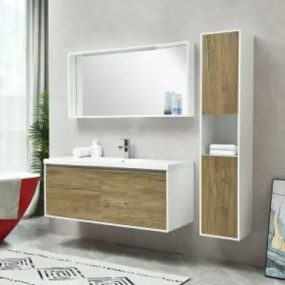 Badrumsmöbler Scandiwood - Ljusträ&Vitt