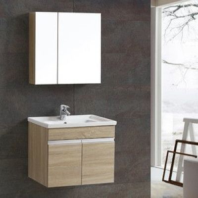 Badrumsmöbler Halden - Ljus träimitation