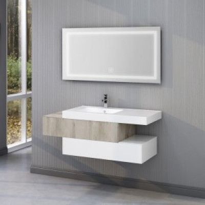 Badrumsmöbler Nordic Duo - Vit&Trä