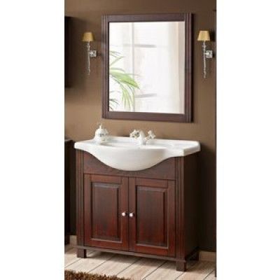 Badrumsmöbler Retro Medium - Mörkbrunt trä