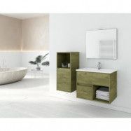 Badrumsmöbler Sorrento 65 - Naturfärgat med spegel- & sidoskåp