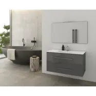 Badrumsmöbler Torino 90 - Antracitfärgat med spegel