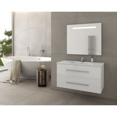 Badrumsmöbler Torino 90 - Vitt med spegel