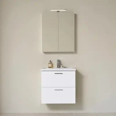 Möbelpaket Vedum Free 615 Compact Maja med Tvättställ och Spegelskåp Viken Vit