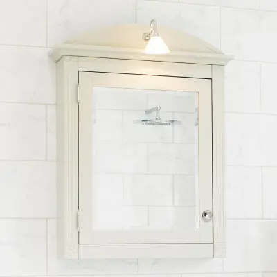 Spegelskåp Vedum Louis Varmgrå med Lampett med Uttag