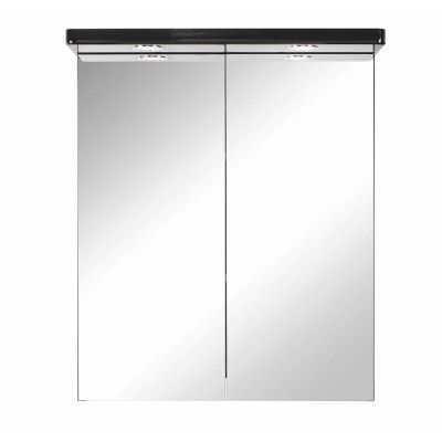 Arredo Spirit Spegelskåp med LED-ljusramp 60 Svart Högglans