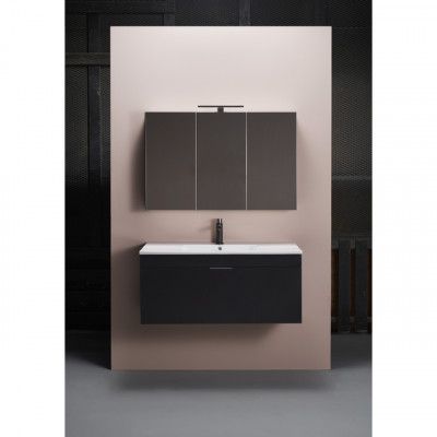 BADRUMSMÖBEL GO 1000 SVART MED SPEGELSKÅP | Beijerbygg Byggmaterial