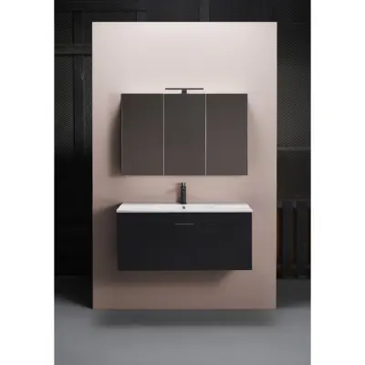 BADRUMSMÖBEL GO 1000 SVART MED SPEGELSKÅP | Beijerbygg Byggmaterial